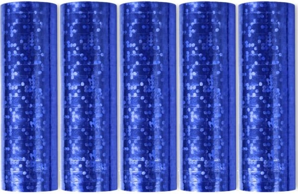 5 Glitzer Luftschlangen blau