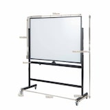 thumbnail of COSTWAY Doppelseitiges mobiles Whiteboard, 120 x 90 cm, magnetisches Whiteboard zum Trockenabwischen mit Rastermuster, Rollen
