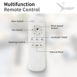 thumbnail of Deckenventilator 27x97x97 cm ohne Beleuchtung Fernbedienung 6 Stufen Timer reversibel DC Motor leise für Innen und Außen Mattweiß