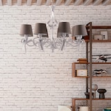 thumbnail of Belight -  Lucy - Kronleuchter weiß, Shabby-Chic & PVC-Lampenschirme Ø16, Ø84, 8-flammig - BL184-8-BCO