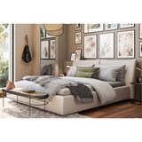 thumbnail of KAWOLA Bett HENRY Polsterbett Leder hellgrau 160x200cm