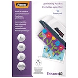 thumbnail of Fellowes 100 fundas plastificar Premium A4, 80 micras, acabado de alta calidad, flechas direccionales de introducción que desaparecen al plastificar