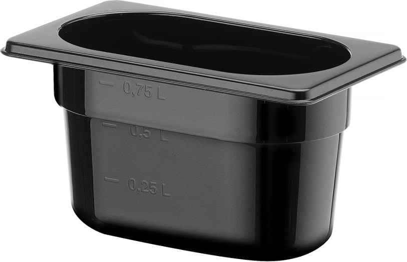Contenedor Hendi GN1/9 Profi Line de 1 litro y color negro fabricado en policarbonato