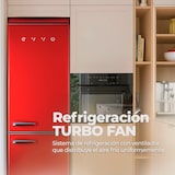 thumbnail of EVVO Frigorífico combi F55 Retro Rojo, refrigerador 216 litros, congelador 84 litros, diseño vintage