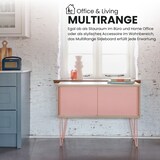 thumbnail of Bisley MultiRange Sideboard in Weiß-Anthrazit - Büroschrank mit Schiebetüren 100cm breit, Retro-Design Kommode aus Holz & Metall, Schrank für Ordner,