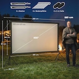 thumbnail of HD Beamer Projectiescherm 100 inch Staand 254 cm 16:9 HD 4K/8K projectiedoek met statief - dubbelzijdig doek met inklapbare statieven - WK voetbal