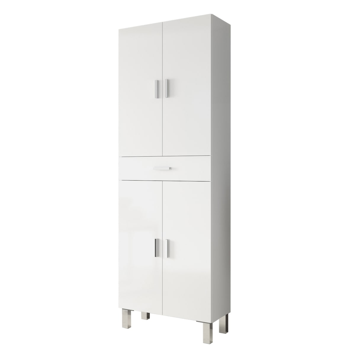 Columna de baño con 4 puertas y 1 cajón Aruba - Blanco Brillo