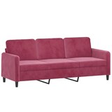 thumbnail of vidaXL 3-Sitzer-Sofa mit Zierkissen Weinrot 180 cm Samt