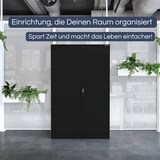 thumbnail of Aktenschrank abschließbar KADO - 5 Ebenen, Flügeltüren | Metallschrank Werkstatt Büroschrank aus Stahl Werkzeugschrank, 185x115x40cm Schwarz