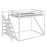 thumbnail of Merax Hochbett 140x200 mit Sicherheitsleiter, Etagenbett aus Massivholz mit Lattenrost geeignet Erwachsene weiß