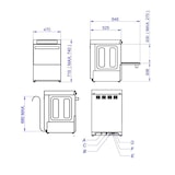 thumbnail of TOPLINE glazenwasmachine incl. ontkalker, spoelglansmiddeldispenser, vaatwasmiddeldispenser en afvoerpomp, 230 V, WDH 470 x 525 x 720 mm