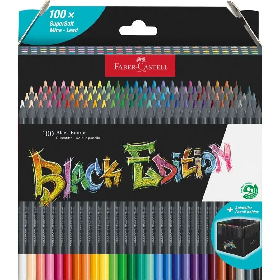 Faber Castell Buntstift BlackEdition 3,3 mm 100er Kartonetui