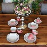 thumbnail of OSITA Rose Weiß 16tlg Kombiservice Steingut 4 Personen Becher Schalen Teller Relief