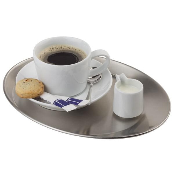 Serviertablett Edelstahl oval 25,5 x 19,5 cm