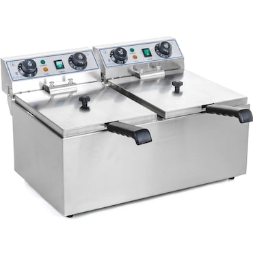 Royal Catering Freidora eléctrica doble - 2 x 13 litros con temporizador (60 min)