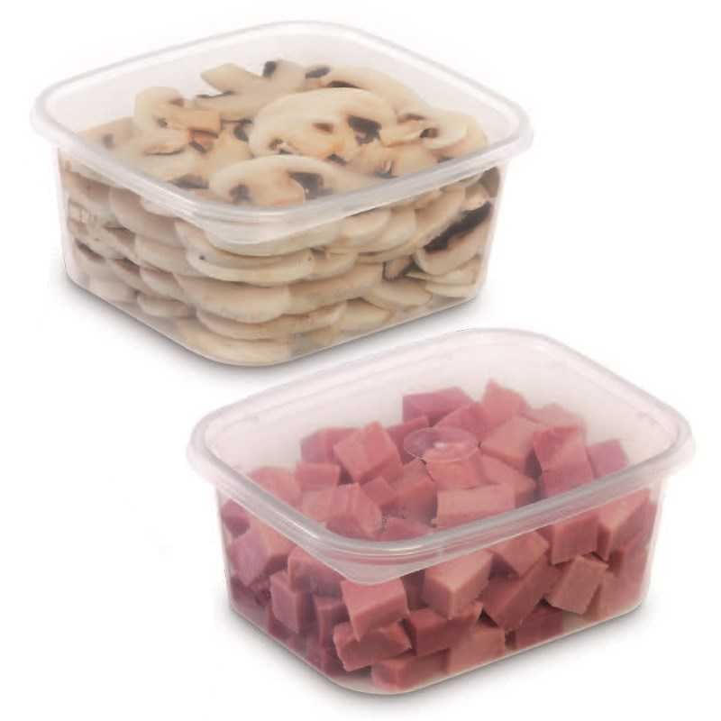 Boite plastique Translucide Micro ondables et reutilisable Prestipack@ + Couvercle Rentrant 300 cc