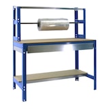 thumbnail of PROREGAL Table d'emballage BUFFALO avec tiroir | HxLxP 84x90x76cm | Capacité de charge 400kg | Bleu