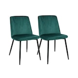 thumbnail of METRO PROFESSIONAL Silla de restaurante tapizada Belora, set de 2, acero/poliéster, verde/negro