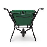 thumbnail of Relaxdays Schubkarre faltbar, HxBxT:66x64x112cm, Stahl, Polyester, 56l, bis 30kg, platzsparend, Gartenkarre, grün