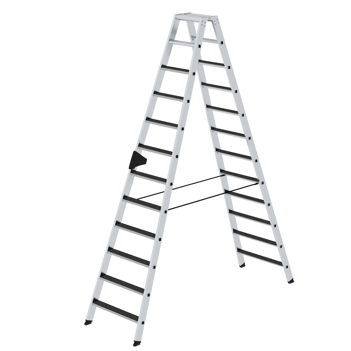 PROREGAL Stufen-Stehleiter beidseitig begehbar mit clip-step R13 2x12 Stufen