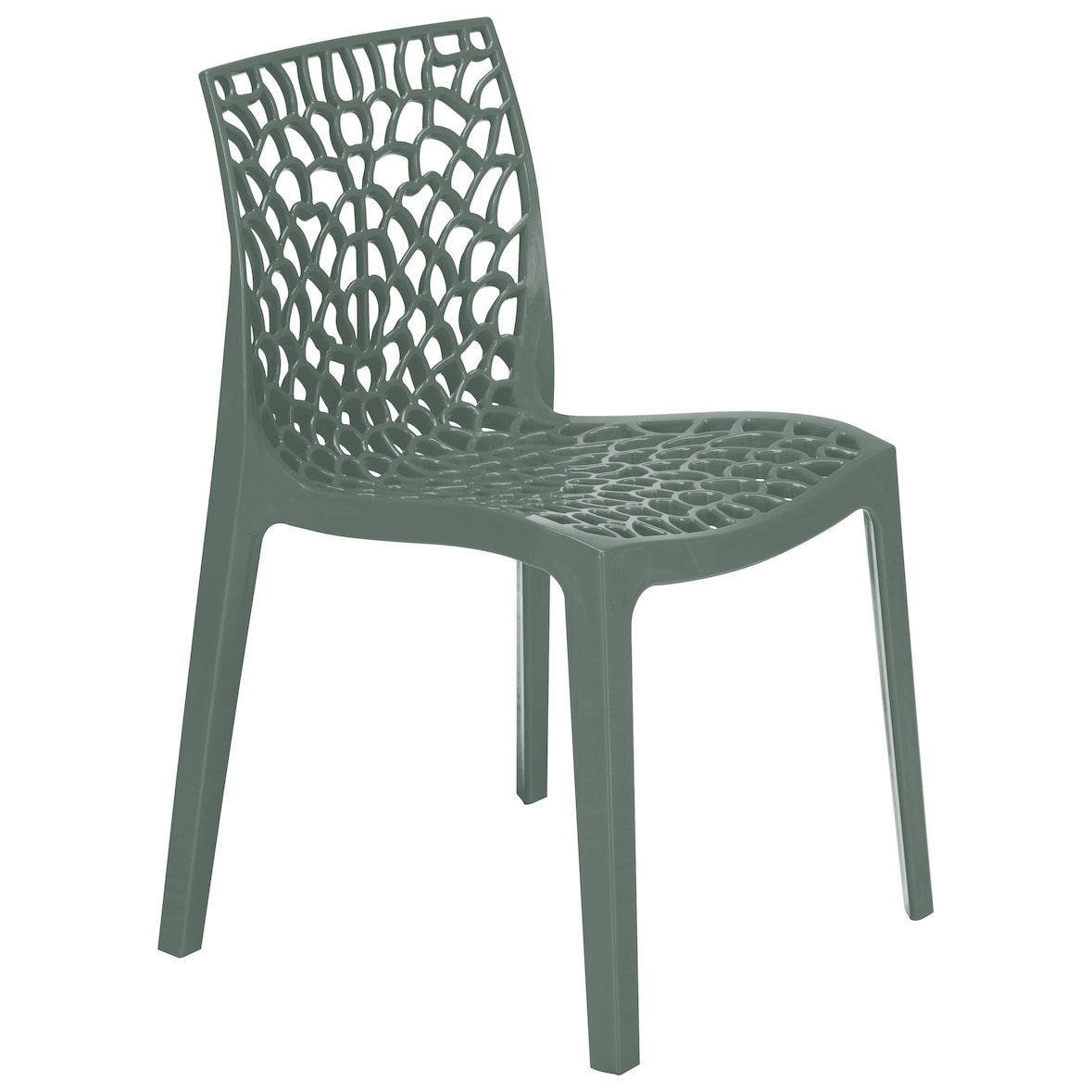 METRO PROFESSIONAL Chaise de terrasse Saphir, empilable, plastique, gris vert