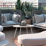 thumbnail of Couchtisch VORIN - Kunststoff Hellgrau 80x45x45 cm | Sofatisch Oval Beistelltisch Wohnzimmertisch Klein