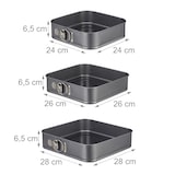 thumbnail of Relaxdays Springform Set, 7-teilig, rund & quadratisch, 18-28 cm, Stahl, Antihaftbeschichtung, Backformen, anthrazit