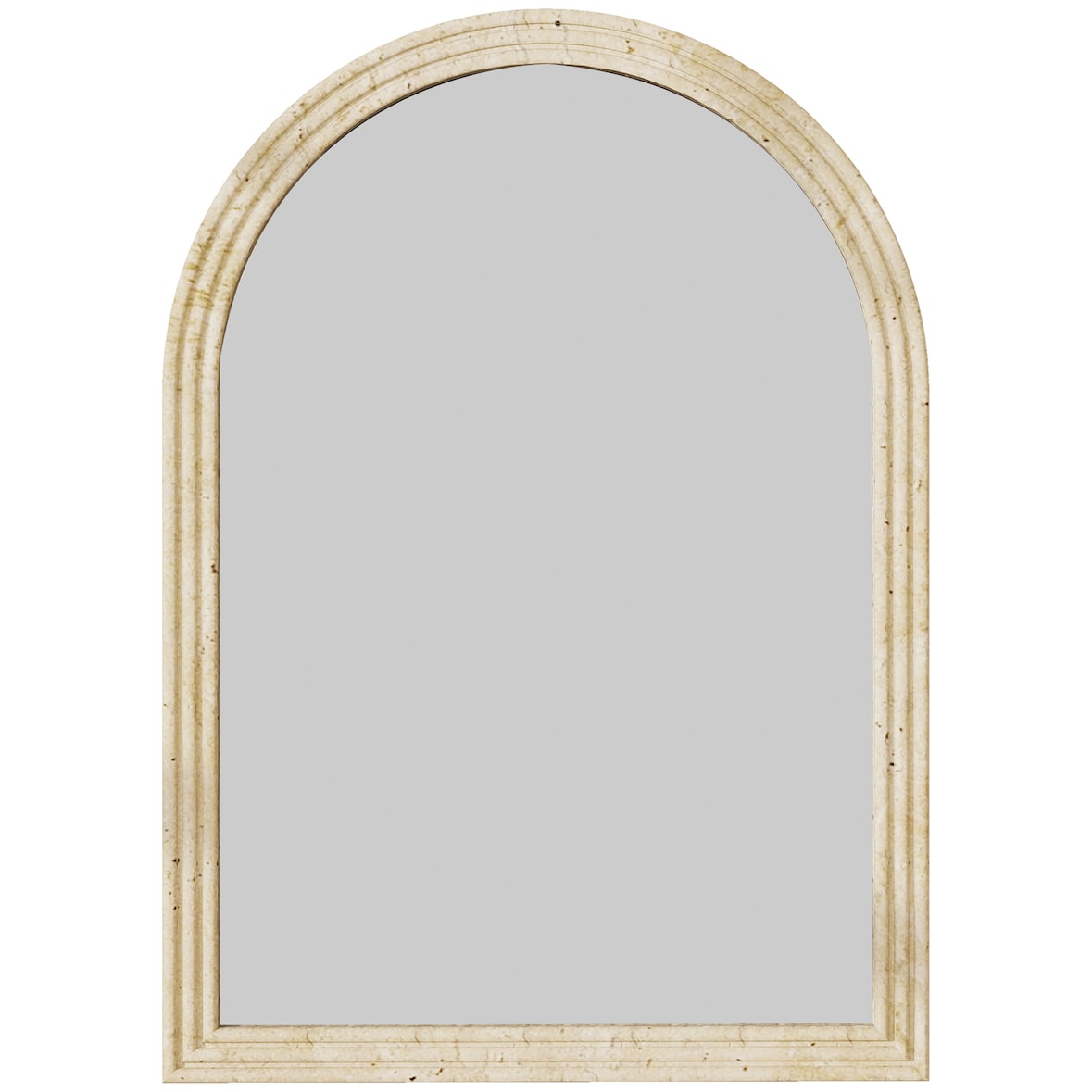 HOMCOM espejo de pared arqueado, espejo de baño 50x70 cm con marco de imitación de piedra, estilo moderno, para salón, dormitorio, entrada, beige