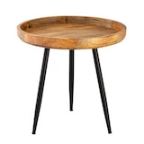 thumbnail of Beistelltisch Holz rund Couchtisch Wohnzimmer Tisch Metalbeine Holzplatte massiv : Durchmesser 50 - Höhe 48 cm