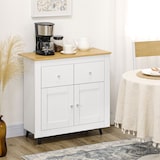thumbnail of HOMCOM aparador de cocina buffet auxiliar de comedor moderno con puertas dobles y 2 cajones para salón entrada oficina 78x35x80 cm blanco
