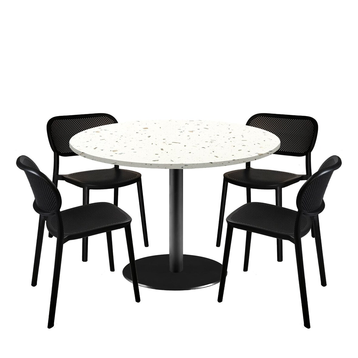 Esstisch-Set Rome Ø120cm und 4 Stühle - Modell Terrazzo Cassata