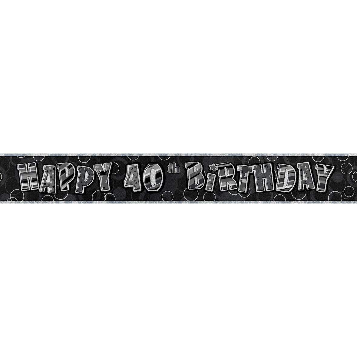 40. Geburtstag | Banner schwarz / silber