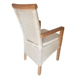 thumbnail of Esszimmer Stuhl mit Armlehnen Rattanstuhl weiß Perth Korbstuhl Rattan Sessel nachhaltig : mit Sitzkissen