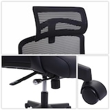 thumbnail of Sedia da ufficio HWC-J52, sedia girevole da scrivania, poggiatesta ergonomico, similpelle ~ blu-grigio