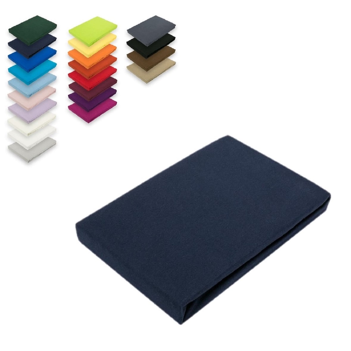 EXKLUSIV HEIMTEXTIL Jersey Spannbettlaken 120 x 200 cm Navyblau 100% Baumwolle Öko - Tex Zertifiziert Bed-Sheet Bettlaken Spannbetttuch