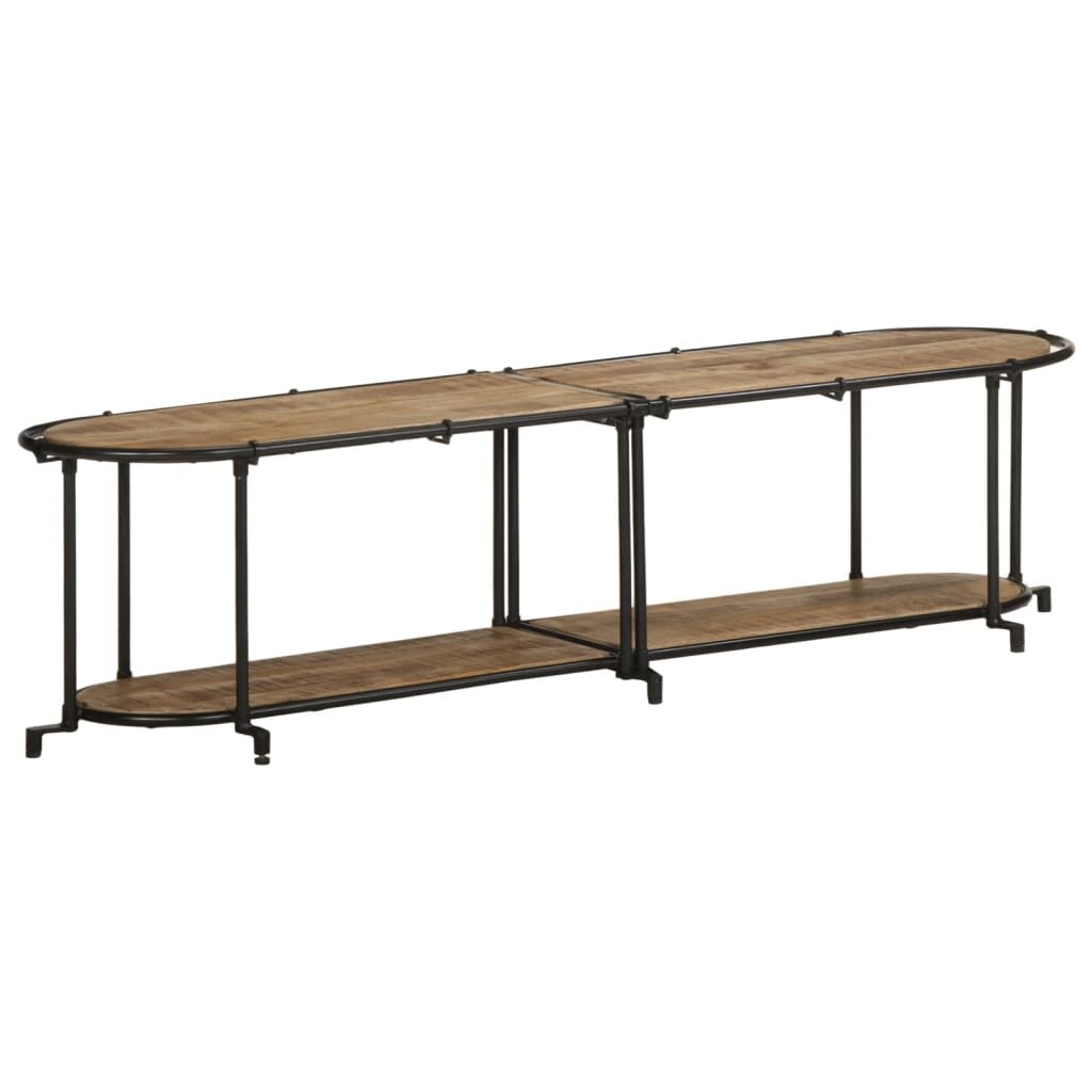 Helloshop26 - TV-Ständer im Industriedesign mit großem Stauraum 160 x 42 x 40 cm Massivholz braun 02_0057615