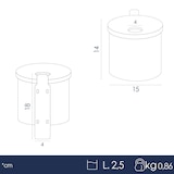 thumbnail of Danieli Store - Cenicero de Pared Negro Mate 2,5 L - Acero Negro Mate con Soporte de Fijación a Pared.
