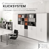 thumbnail of bümö Aktenschrank abschließbar, Büroschrank Holz 80cm breit in Weiß/Ahorn - abschließbarer Schrank mit Aktenregal für's Büro & Arbeitszimmer, Büro