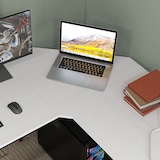 thumbnail of Secretária em Forma de L Secretária para Escritório com Estrutura de Metal Secretária de Canto 150x150x76 cm Branco e Preto