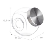 thumbnail of Relaxdays Bonbongläser, 4er Set, 1,5 L, Vorratsgläser für Süßigkeiten, Lebensmittel, Candy Bar, Edelstahl-Deckel, klar