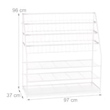 thumbnail of Relaxdays XL Zeitschriftenregal, HBT: 96 x 97 x 37 cm, Metall, freistehend, Zeitschriftenständer für Wohnzimmer, weiß