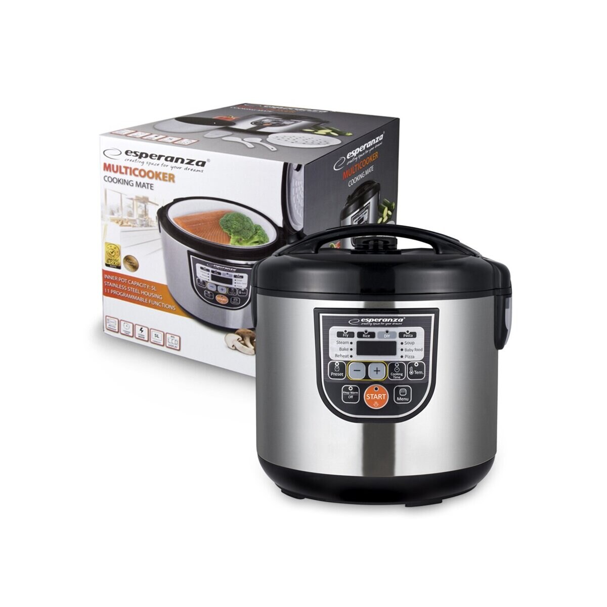 Esperanza Cooking Mate Multicooker für vielseitiges Kochen