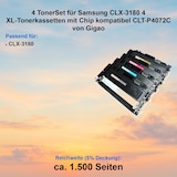 thumbnail of 4 TonerSet für Samsung CLX-3180 4 XL-Tonerkassetten mit Chip kompatibel CLT-P4072C von Gigao