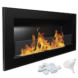 thumbnail of Chimenea de bioetanol Modelo Ebba Negro con cristal protector 90 cm