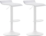 thumbnail of Décoshop26 - Set aus 2 minimalistisch designten Barhockern höhenverstellbar mit Fußstütze aus weißem PVC und weißem Metall 10_0005560