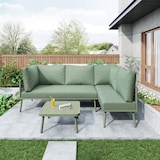 thumbnail of Merax Garten-Lounge-Set aus Eisen, Gartenmöbel-Set aus grünem Seil, L-förmiges Gartenmöbel-Set, Lounge-Set aus grünem Seil mit Sitzkissen