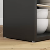 thumbnail of HOMCOM mesa alta de bar, mesa de cocina con 3 estantes laterales, marco de madera, estilo moderno, para comedor, salón, 112x57x106 cm, negro y natural