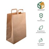 thumbnail of 1500 Papiertragetaschen 260 + 120 x 350 mm braun stabile 80 g/m² Grammatur Papiertüten Geschenktüten BB-Verpackungen