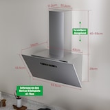 thumbnail of LEVIVO A+++ Kopffreie Dunstabzugshaube 60cm Umluft & Abluft mit 420 m³/h Luftleistung, 3 Stufen & Booster, 2 LEDs, Abzugshaube mit 2 Aktivkohlefiltern