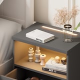 thumbnail of CASARIA® Nachttisch 2er Set mit Schubladen & Beleuchtung Anthrazit